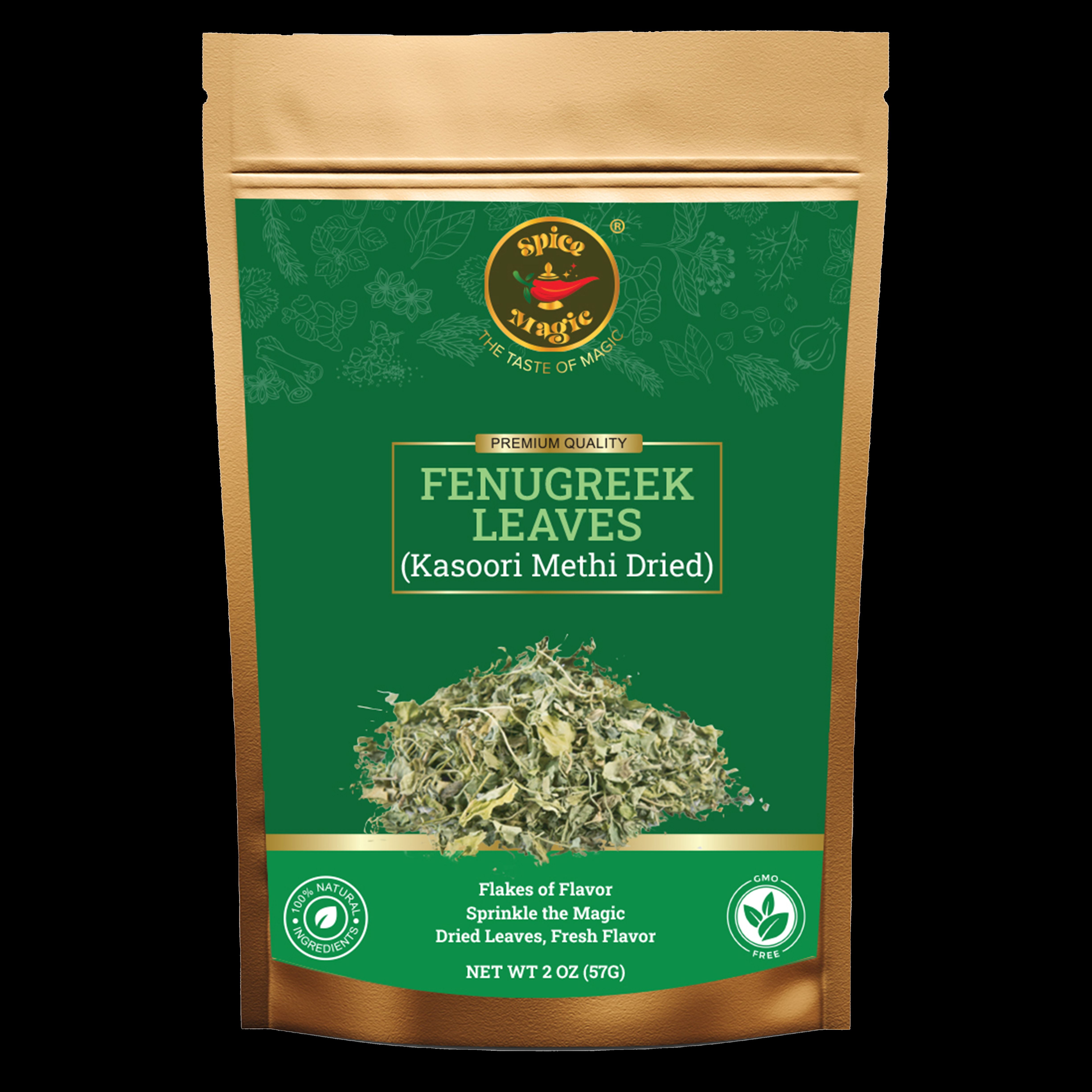 Peacock Kasoori Methi - Dried Fenugreek Leaves, 2.2 Lbs (1 Kg)
