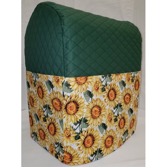 Quilted Sunflowers Cover Compatible with Sunbeam Mixmaster (Hunter Green)