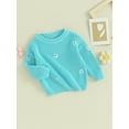 thumbnail image 3 of Caoirhny Kids Girls Sweater, Long Sleeve Crew Neck Flower Warm Winter Sweater Clothes for Casual Daily, 3 of 9