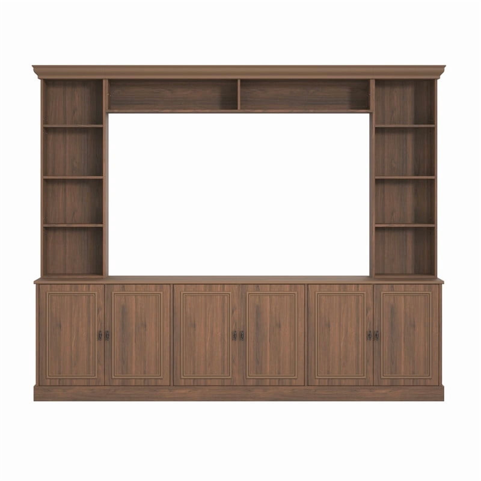 4-Piece Mid-Century Wall Unit Entertainment Center with Bookshelf for TVs Up to 70", Versatile TV Stand with Adjustable Shelf for Living Room