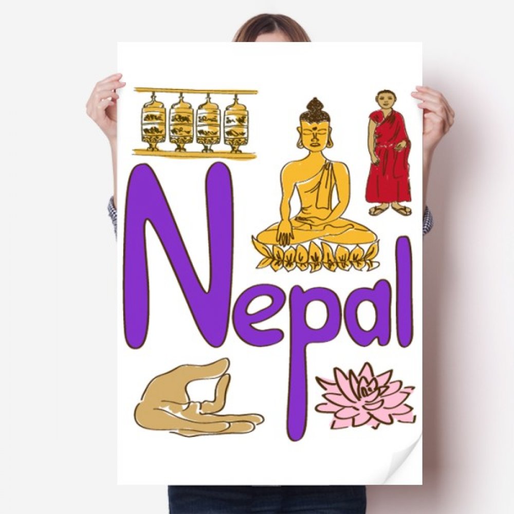 Nepal National symbol Landmark Pattern Sticker Decoration Poster