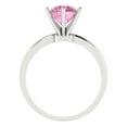 thumbnail image 4 of Solitaire Engagement Ring for Women - 2ct Simulated Pink Diamond in 14K White Gold Promise Ring, 4 of 6