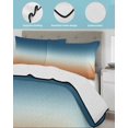 thumbnail image 4 of Quilts Twin Size Bedding Set, Orange Blue Ombre Lightweight Quilted Comforter, Contemporary Abstract Gradient Soft Reversible Bedspread Coverlet with Pillow Covers for All Season, 68" x 86", 4 of 7