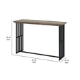 thumbnail image 5 of Benjara Nori 47 Inch Sofa Table, Metal Strip Base, MDF, Antique Oak Brown and Black, 5 of 5