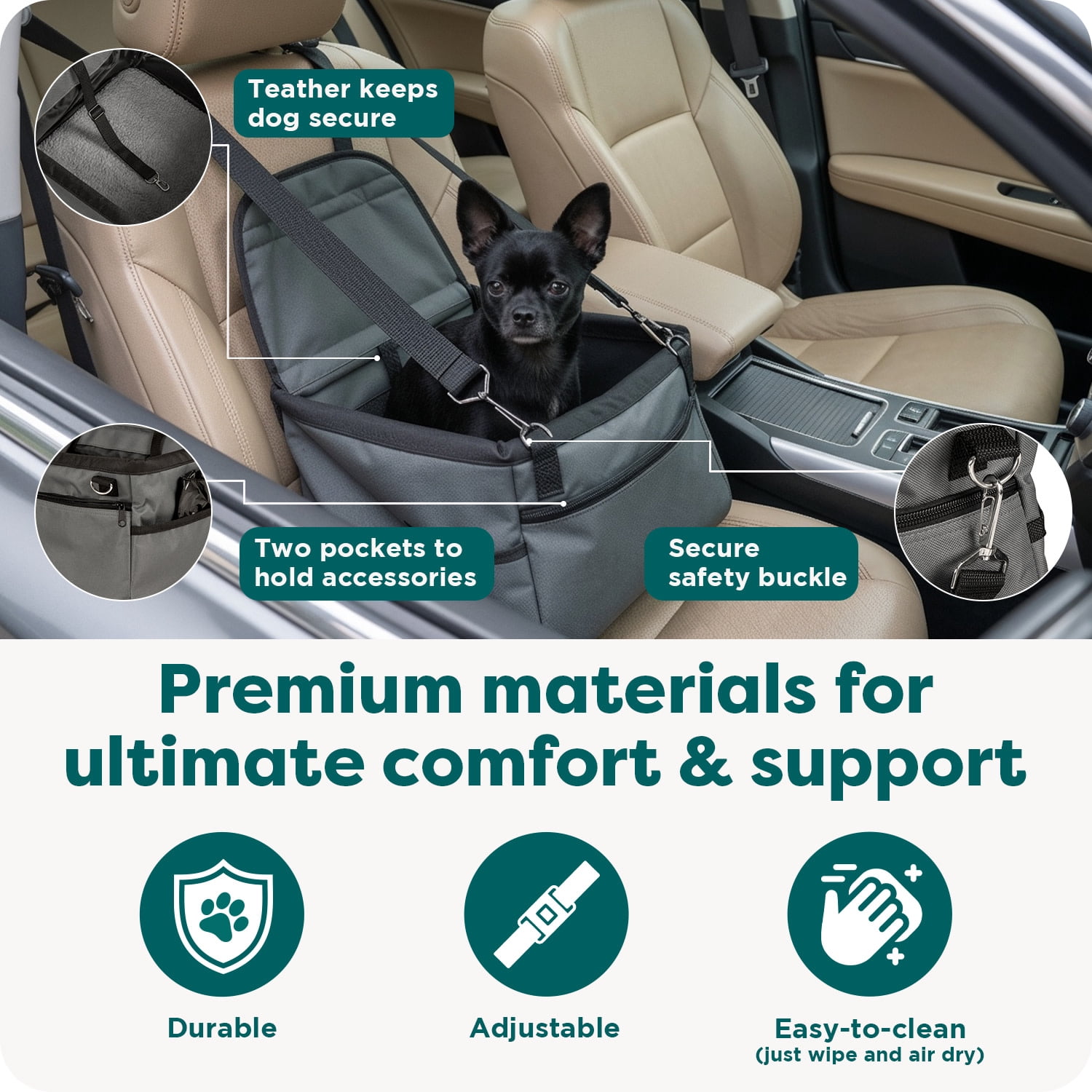 FurHaven® Pet Products Car Pet Booster, Black, Medium, 14 Lb Limit