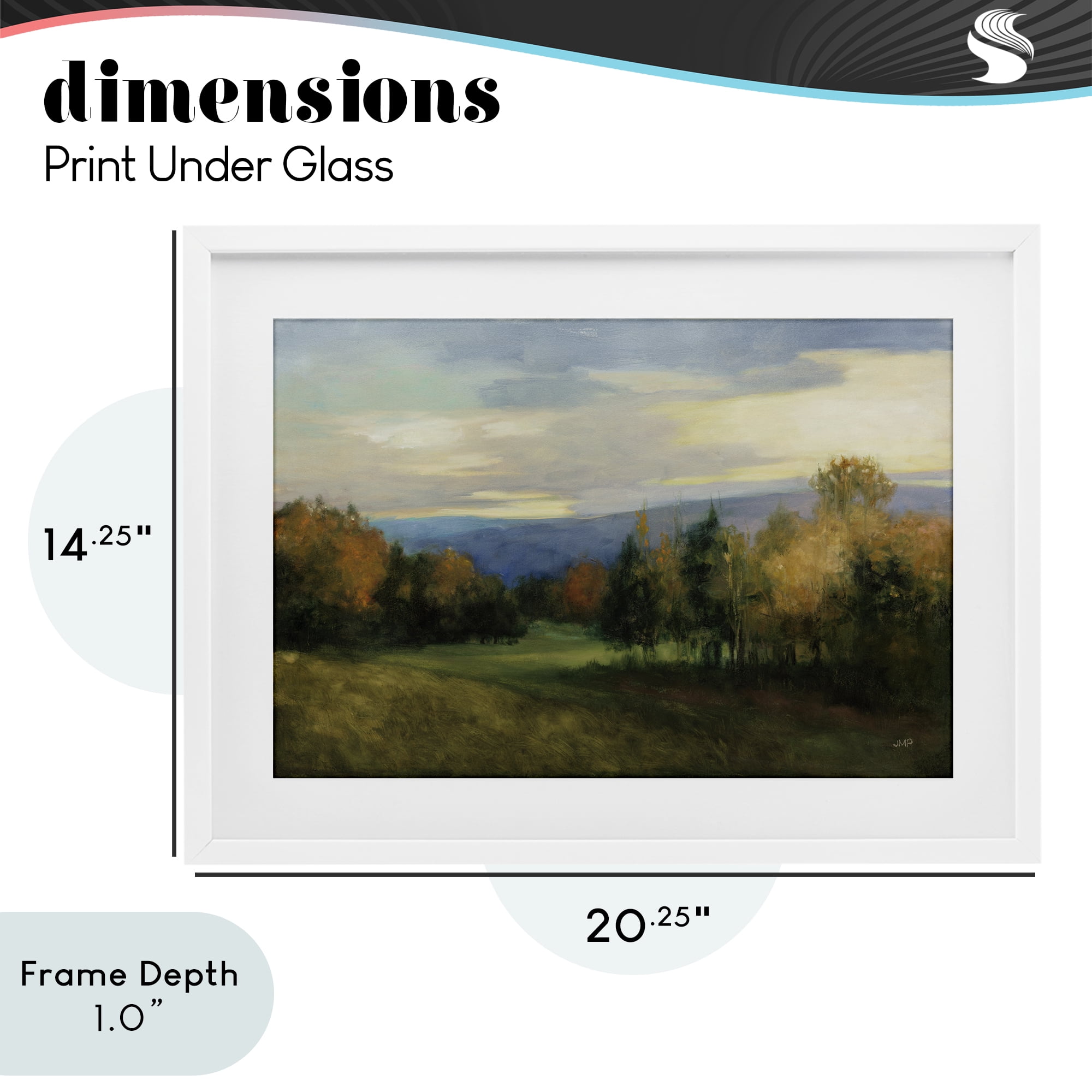 Stupell Industries October Meadow Countryside White Framed Print Under Glass, design by Julia Purinton
