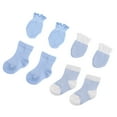 thumbnail image 3 of Baby Socks and Mittens Set, 4-Piece Newborn Essentials, Soft Cotton Blend Socks and Scratch Mittens for Infant, Hospital Going Home Outfit, Daily Wear and Baby Shower Gift-Blue, 3 of 7
