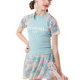 thumbnail image 1 of Traje de baño para niñas, colorido, deportivo, dividido, de manga corta, 1 of 7