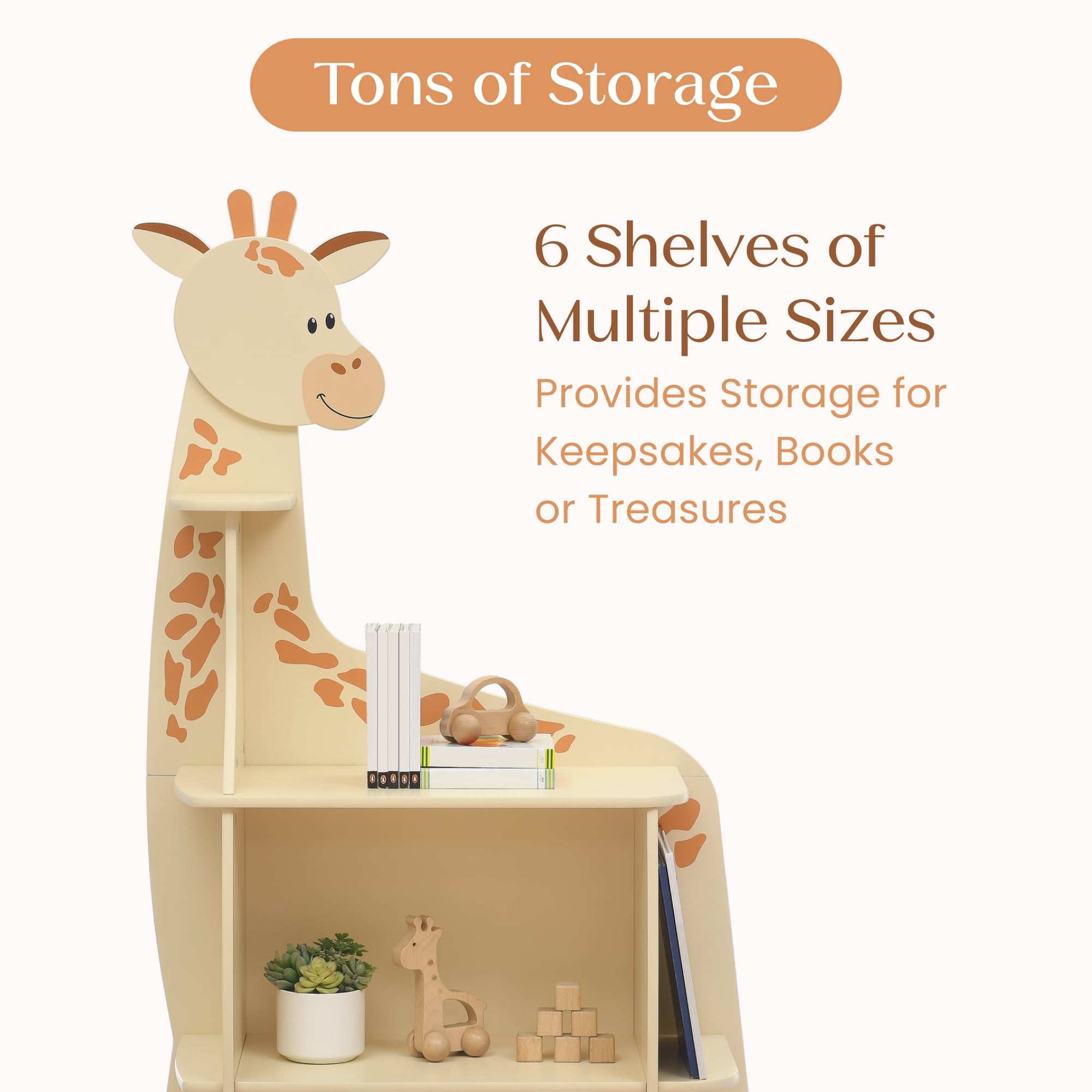Delta Children Giraffe Bookcase - Greenguard Gold Certified, Yellow
