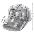 thumbnail image 2 of Denim Baseball Cap for Men Women Ripped Sun Protection Snapback Hats Unisex Couples Vintage Washed Solid Color Breathable Streetwear Ball Hat, 2 of 6
