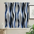 thumbnail image 3 of Stereo Abstract Line Gradient Blue Curtain Home Decoration Living Room Short Curtains Window Treatments For Kitchen Bedroom, 3 of 6