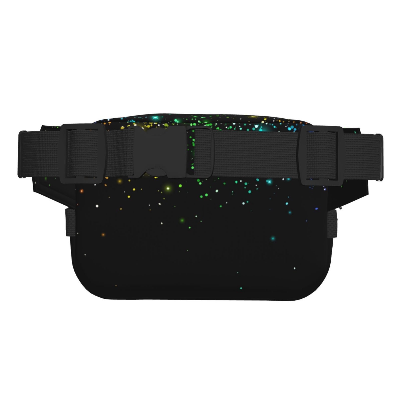 Picia Night Rainbow Sparkles Print Square Double-Layer Waist Bag Mini Adjustable Waist Belt Bag Exercise Running Travel Hiking