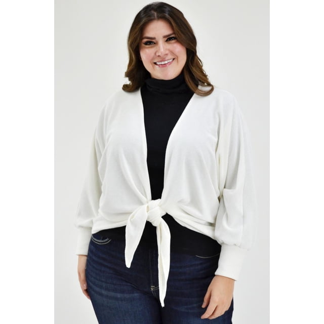 Cardigan con nudo Roman Fashion Tallas Extras 1847 Blanco 36