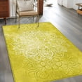 thumbnail image 2 of Boho Flowers Area Rugs 2.7'x5', Washable Small Throw Rugs for Kitchen Bedroom, Yellow Floral Vintage Bohemian Watercolor Indoor Outdoor Rug Non-Slip Low Pile Carpet Runner Reversible Floor Mats, 2 of 8