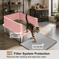 thumbnail image 2 of Pink Small Stainless Steel Cat Litter Box for Small Cats and Pets, 2 of 9