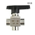 thumbnail image 3 of 3 Way Ball Valve 304 Stainless Steel BSPP Female Thread Valve For Water, 3 of 11