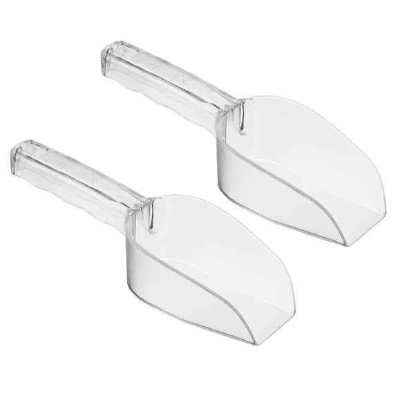 Uxcell PC 9.45x2.36" Small Flour Cereal Sugar Handle Shovel Scoop, Clear 2 Pack