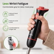 VAVSEA Immersion Blender, 1100W 5-in-1 Hand Blender, 24-Speed Stick Blender for Small Kitchen, Splash-Resistant Handheld Blender Mixer with Turbo Mode for Smoothies, Baby Food, Black