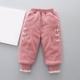 thumbnail image 2 of MeetoTime Toddler Girls Winter Cotton Pants Baby Elastic Waist Solid Color Cinch Bottom Sweatpants Suitable for 1-7 Years, 2 of 7