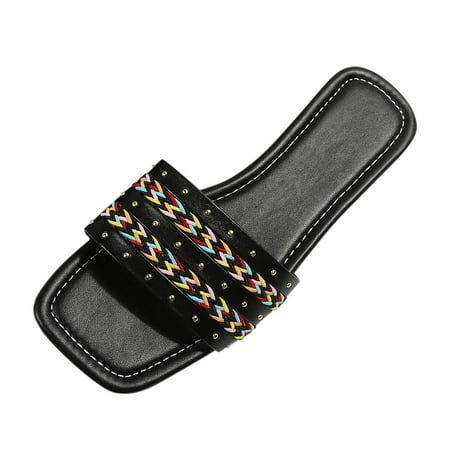 

Cathalem Shoes Women Adult Female Slipper Socks for Women with Soles Sandals Beach Sandals Flip Flops Suede Slipper Boots for Women Black 8