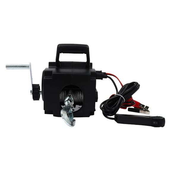 ToppiJoy 12V Electric Winch, 2000 lbs Pulling Capacity, 6000 lbs Rolling Force, Dual Control Modes, Steel Cable, Ideal for Boat Trailer and Truck Towing