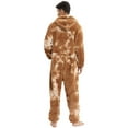 thumbnail image 5 of Men's Hooded Onesie Pajamas Adult One Piece Pjs Zip Up Jumpsuit Warm Full Zipper Long Sleeve Long Pants Thick Thermal Lounge Fuzzy Fleece Fall Winter Sleepwear Yellow2 Large, 5 of 5