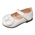 thumbnail image 3 of Staki Little Girl Mary Jane Shoes Toddler Girls Dress Shoes Loafers School Uniform Mary Jane Flats Thick Non-Slip Sole Casual Shoe(Beige,8 Toddler), 3 of 9