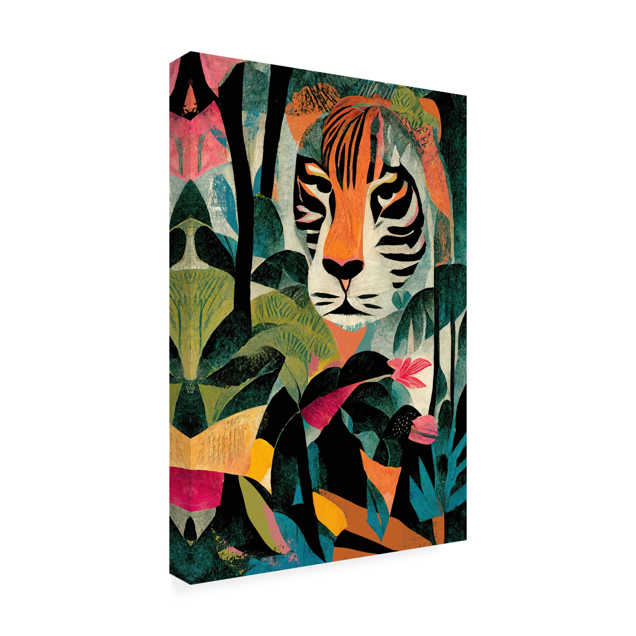 Canvas Wall Art - Treechild 'Jungle Tiger' Wall Art for Living Room, Bedroom, or Office D?cor by Trademark Fine Art - 22 x 32 Inches