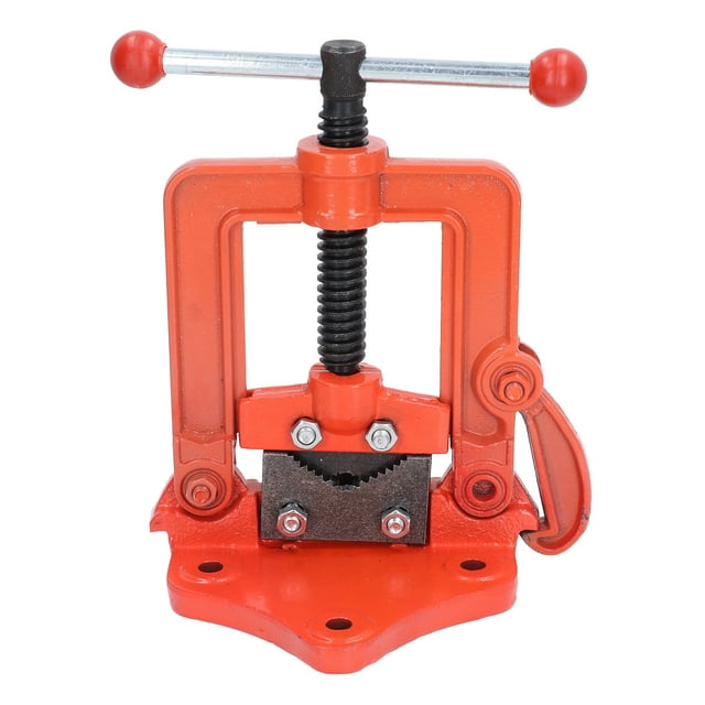 Pipe Plumbing Vise Tool, Highly Hard Cast Iron And Alloy Steel Non Slip Handle High Clamping Force Bench Pipe Vice For Reaming Threads