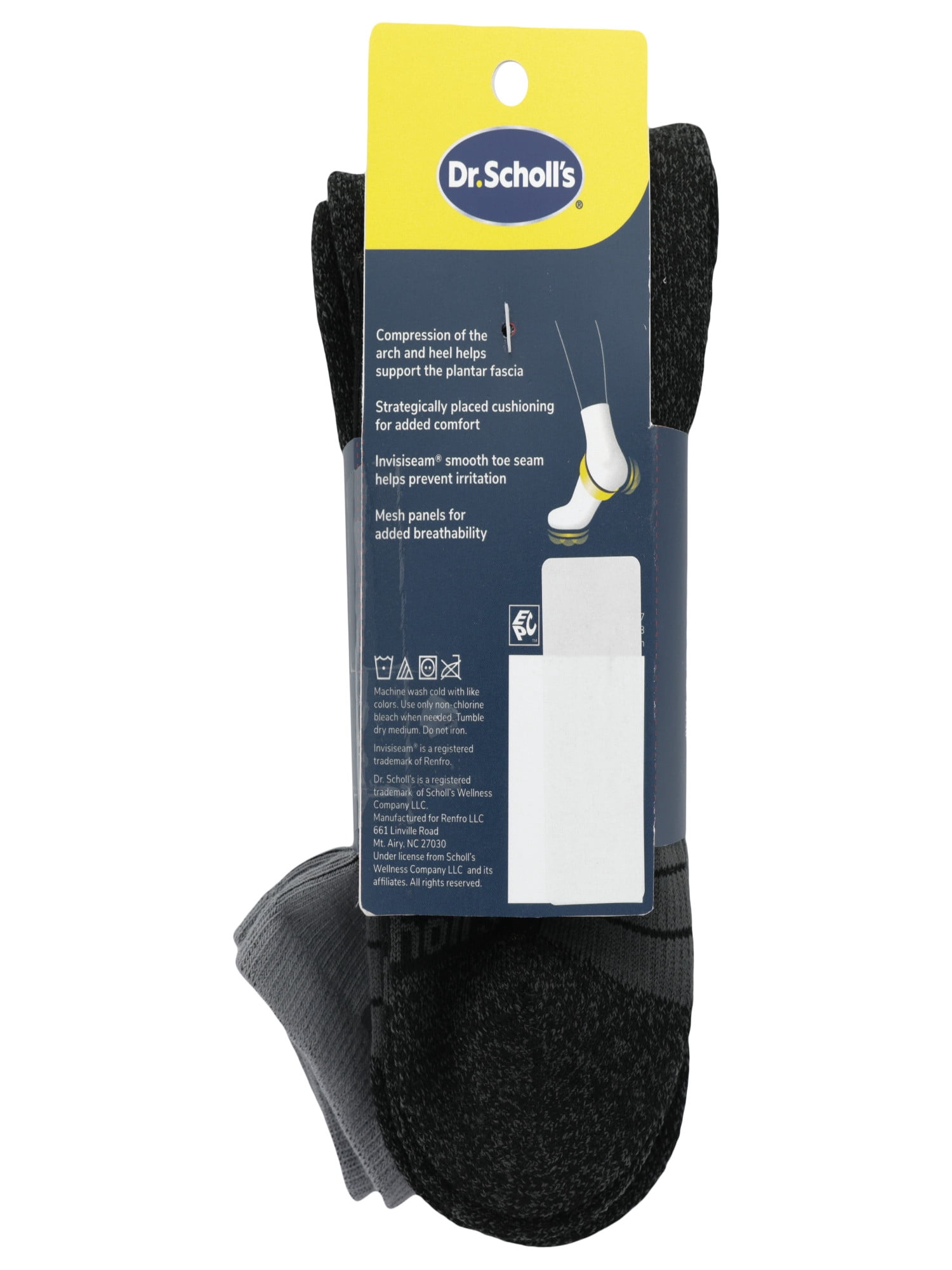 Dr. Scholl's Men's Ankle Socks, 3-Pack, For Plantar Fascia Support