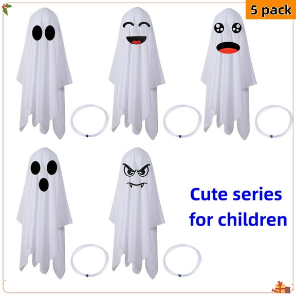 LANBB Halloween Decorations, Outdoor Decor Hanging Ghost (26.77in) with White Creep Cloth and Black Eyes for Halloween Party Decoration Home/Yards/Garden/Pub/Classroom/Living Room Holiday Party Decor