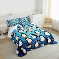 thumbnail image 3 of Homewish Cute Cartoon Penguin Queen Comforter Set,Antarctic Wild Animal Bedding Sets,White Blue Black Bedding Comforter Set For Boys Hgirls,Breathable Home Decor,3pcs, 3 of 8