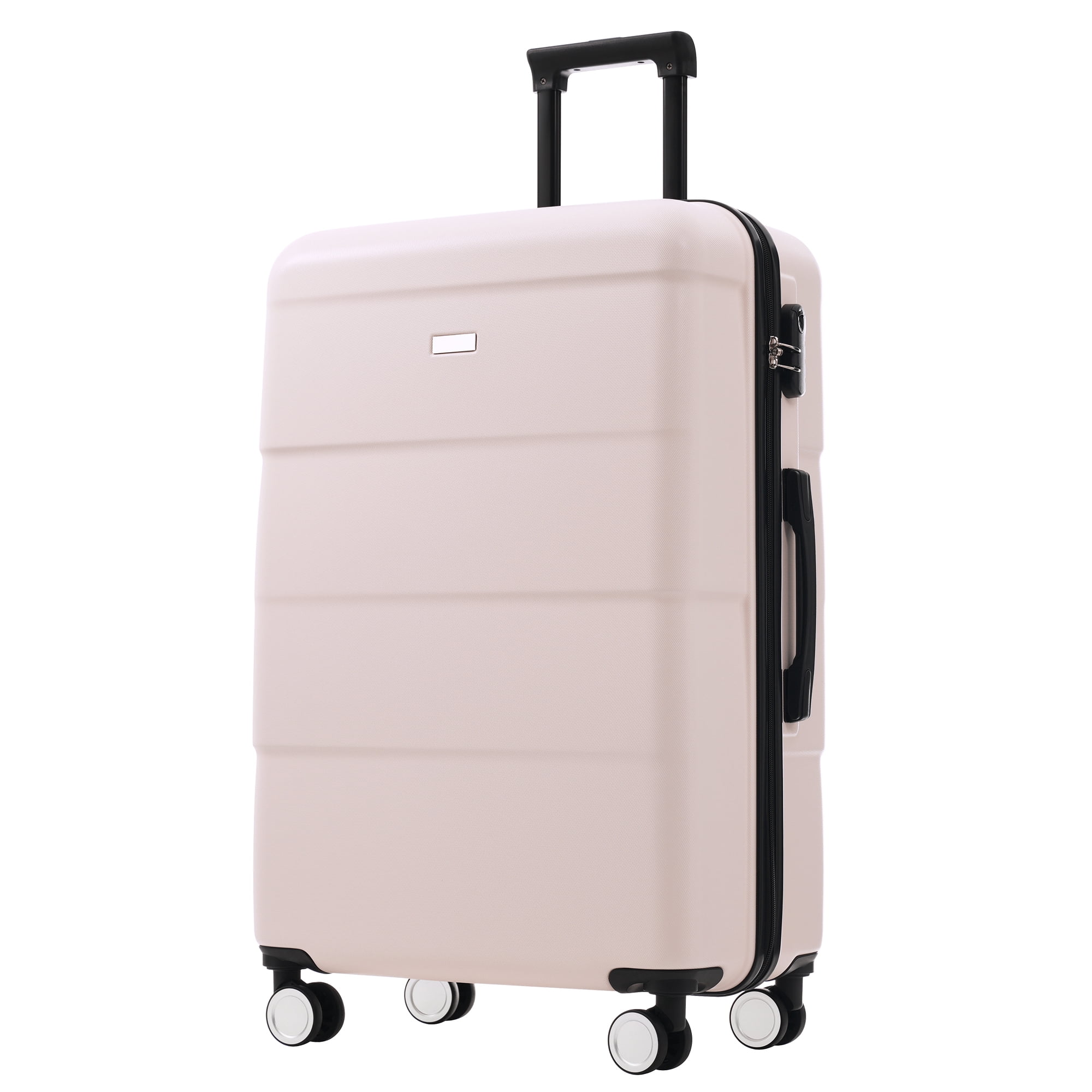 Euroco 3 Piece ABS Hardshell Luggage Sets,Lightweight Durable Suitcase with Spinner Wheels,Carry-on & Checked Travel Luggage(20"/24"/28"),Light Pink