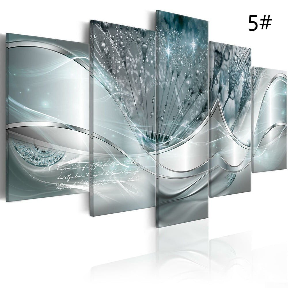Abstract Modern Flower 5 Pcs Canvas Wall Art Print Picture Home Decor 