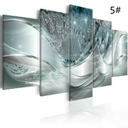 Set Of 5, Canvas Painting Abstract Modern Flower Frameless Canvas Wall Art Print Picture For Home-Decor (No Frame Included)