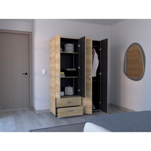 Armario Armable moderno con puertas y cajones modelo Ankora color Beige marca Excelsior