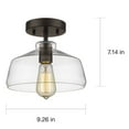 thumbnail image 4 of CHLOE Dickens Industrial 1 Light Bronze Semi-flush Ceiling Fixture 9" Shade, 4 of 5
