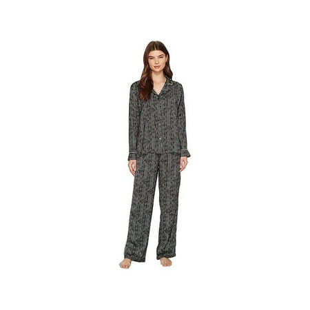 DKNY Womens Intimates Satin Long Sleeve Pajama Sets