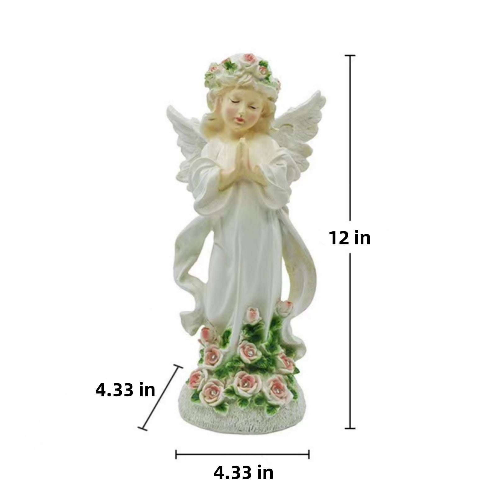 JahyShow Solar Angel Garden Statue, Outdoor Patio Garden Sculptures & Statues Solar Yard Decorations Lawn Ornaments Figurines for Outside