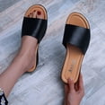 thumbnail image 4 of LEEy-World House Slippers for Women Fashion Summer Women Slippers Flat Bottom Square Toe Open Toe Leather Pattern Solid Bathrobe And Slippers Set Women, 4 of 5