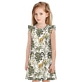 thumbnail image 1 of Balery Vintage Animals Palm Tree Camisón de princesa para niñas, pijama de algodón con mangas abullonadas, suave y bonito.-Small, 1 of 6