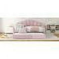 thumbnail image 3 of Shall Shaped Backrest Velvet Daybed Frame, Modern Sofa Bed with Trundle, Full Size Multi-purpose Bed Sofa, Weight Capacity 600lbs, Pink, 3 of 7