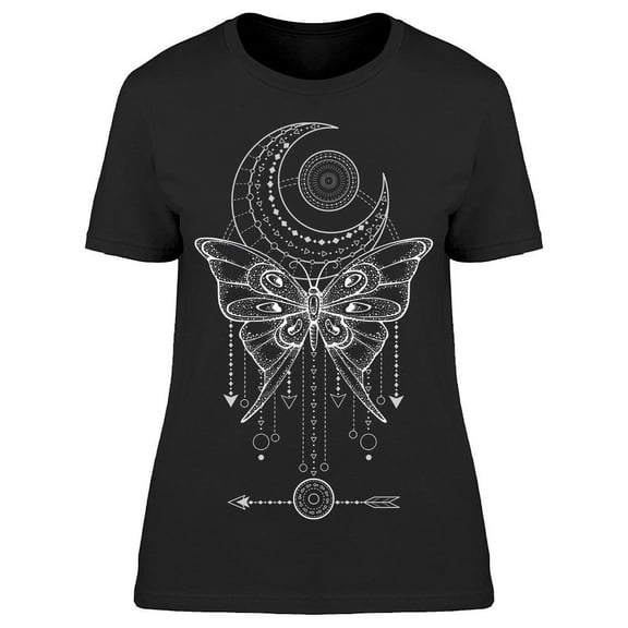 Large Butterfly With Moon T-Shirt Women -Image by Shutterstock, Female XX-Large