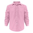 thumbnail image 3 of Lumtrix Men's Linen Shirts Casual Button Down Long Sleeve Shirt Solid Collar Summer Beach Shirts Big and Tall Dress Shirts Pink M, 3 of 6