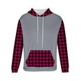 thumbnail image 5 of AnuYalue Men's Big and Tall Plaid Graphic Hoodie Casual Long Sleeve Hooded Sweatshirts Outdoor Athletic Pullover Oversize Color Block Hoodies, 5 of 5