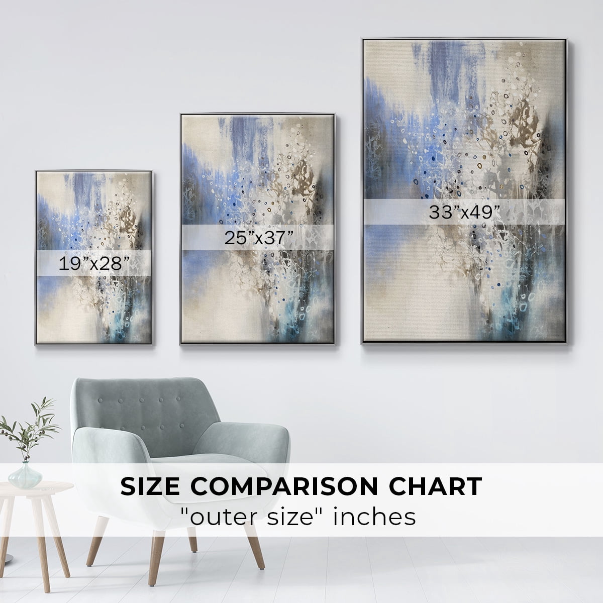 Glacier Stones Framed Premium Gallery Wrapped Canvas - Ready to Hang - 17 x 25 - Silver Floating Frame