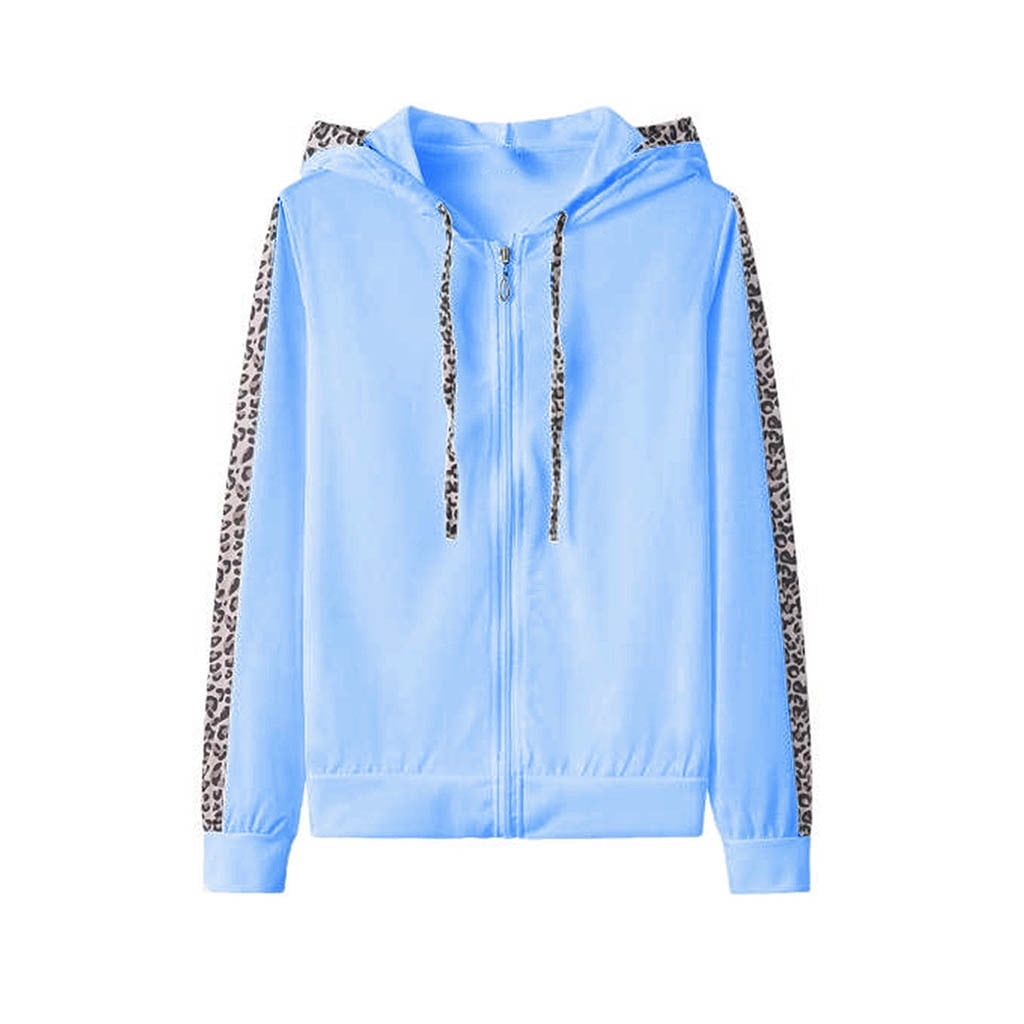 Womens Plus Size Sweatsuits Sets S-5X Zip-Up Hoodie Long Sleeve Sweatshirts Jackets Joggers Pants 2 Piece Leopard Printed Tracksuits Outfits