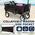 thumbnail image 4 of Qenwkxz Collapsible Wagon Side Pocket with Mesh Pouch Waterproof Folding Wagon Side Pocket for Folding Garden Cart Camping and Sports Black, 4 of 12