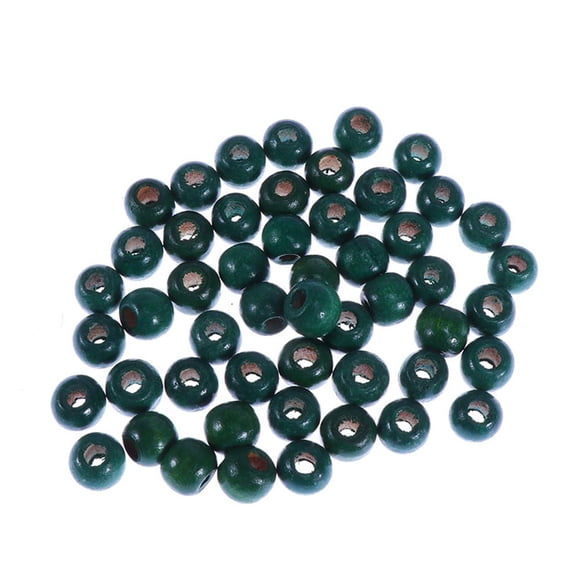 HLONK 100 Pcs Perles en Bois Vert Foncé 10mm - Fabrication Bricolage de Bracelets et de Colliers
