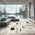 thumbnail image 2 of ODIKA 8'x10' Washable Area Rug Black Cream Abstract Geometric Contemporary Design with for Living Room, Under Sectional, Family , Durable, Non-Slip, 2 of 7